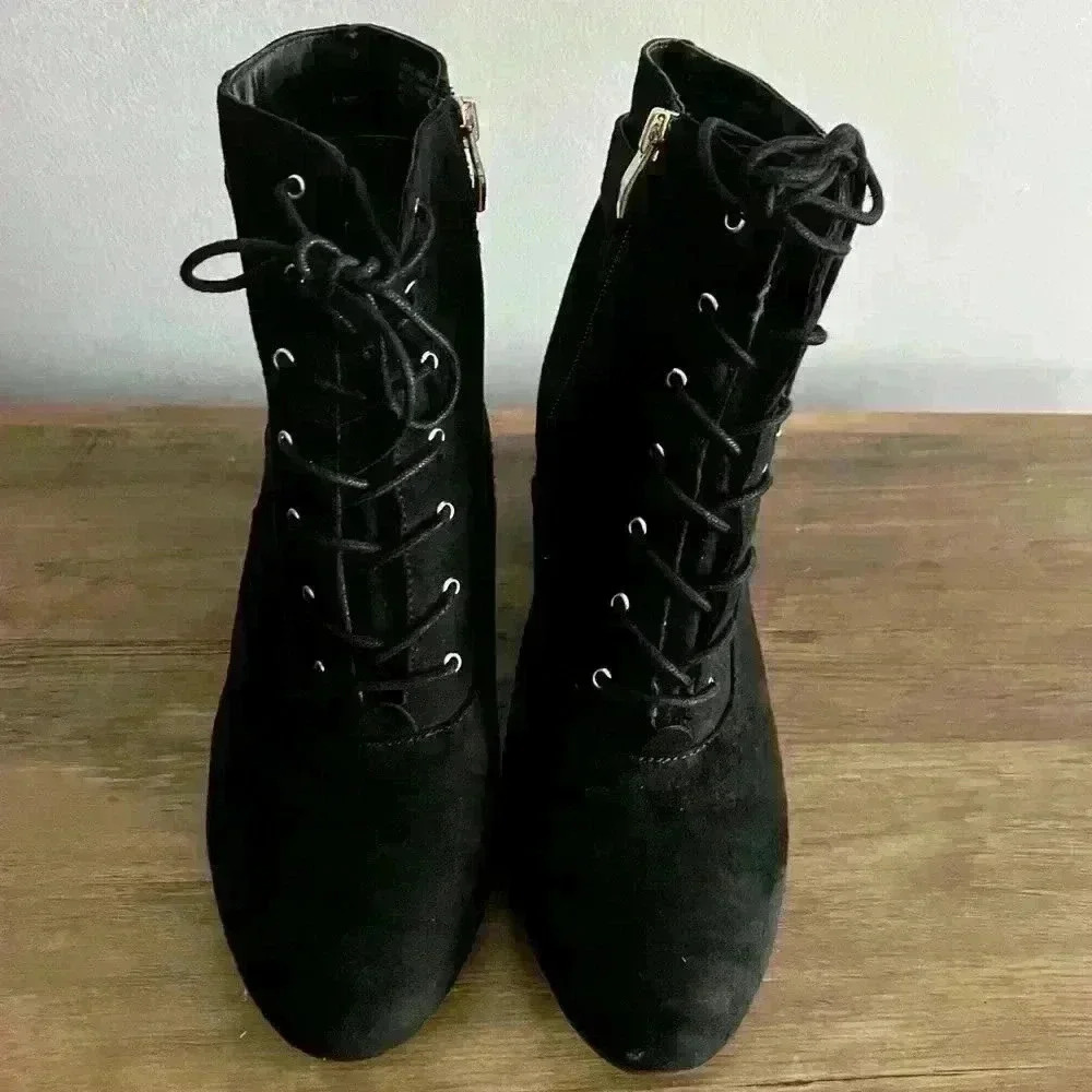 Liz Claiborne Black Boots with Gold Hardware